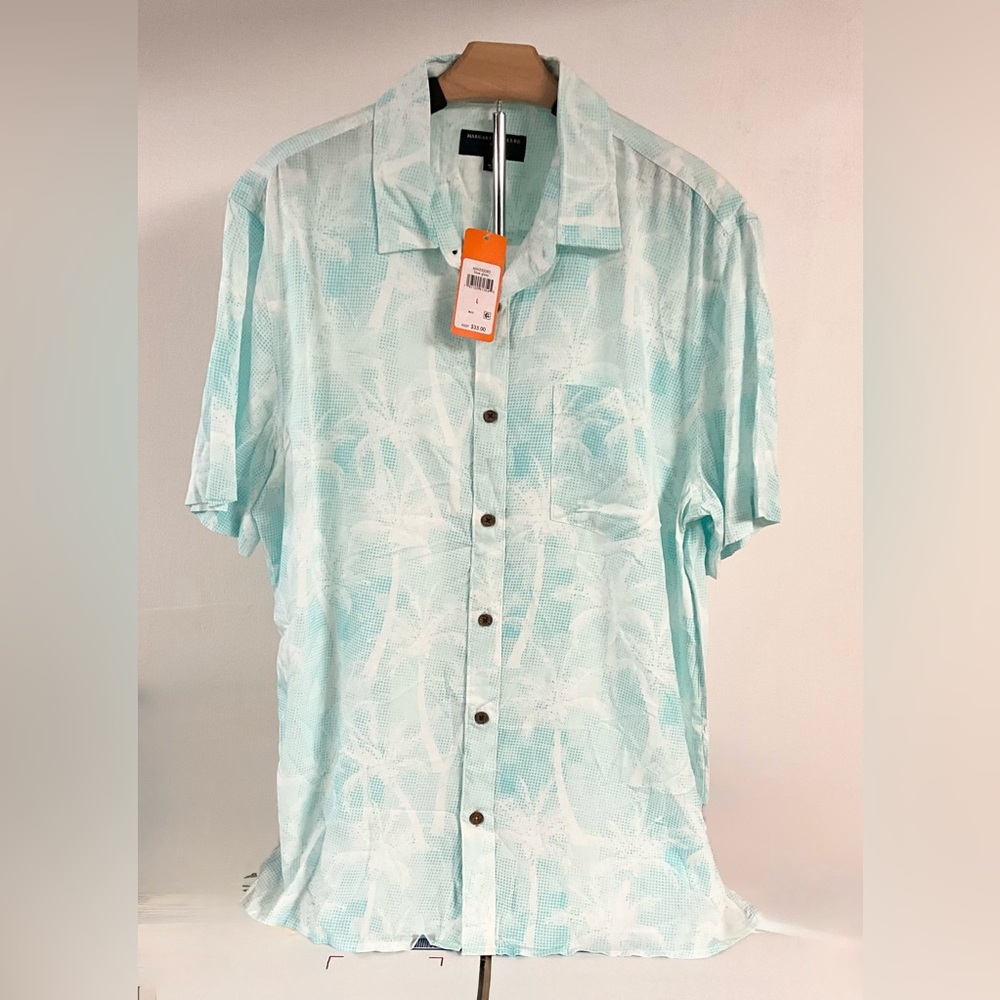 Men's Light Blue Tropical Shirt - Margaritaville